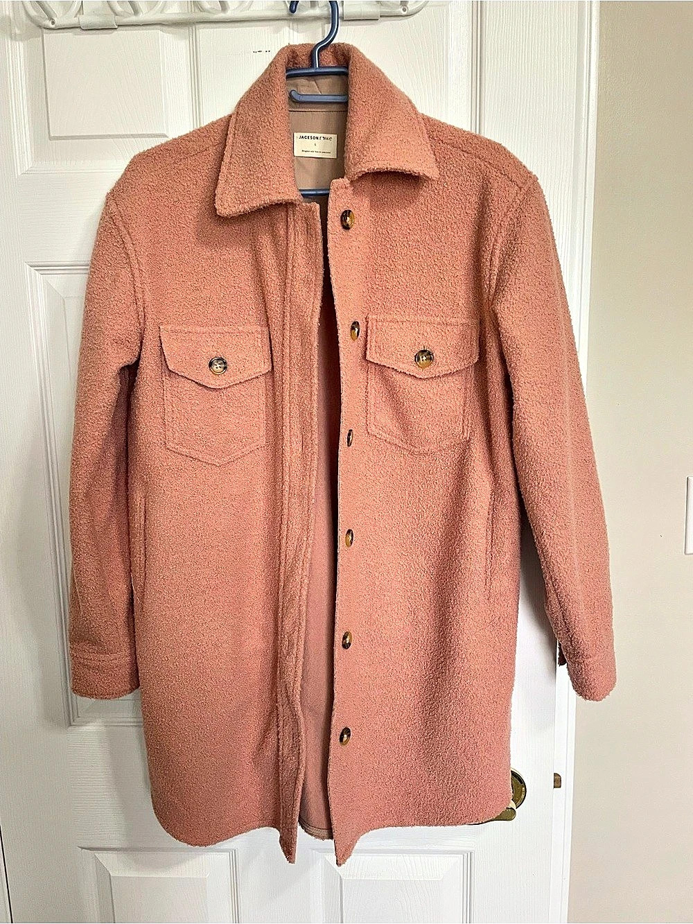 Pink Teddy Shirt Jacket Like New